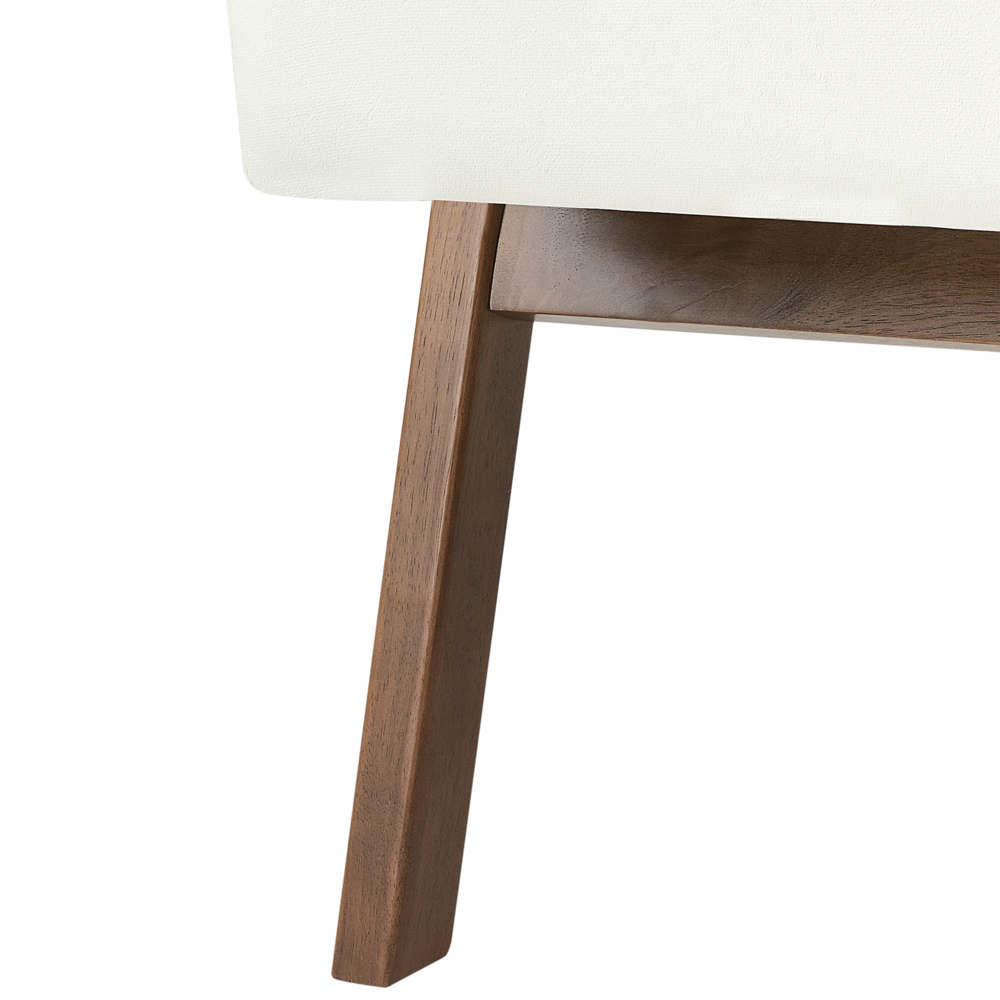 Poltrona Bianco Poliestere Velluto Rivestimenti Design Retrò Struttura in legno Braccioli Soggiorno