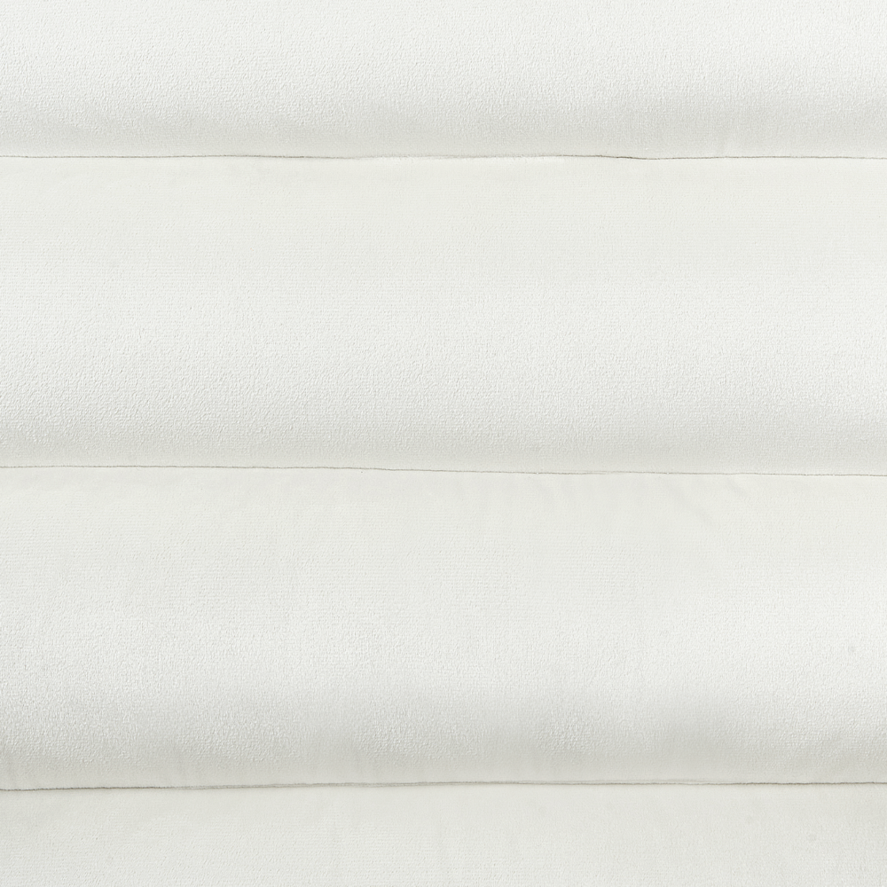 Poltrona Bianco Poliestere Velluto Rivestimenti Design Retrò Struttura in legno Braccioli Soggiorno