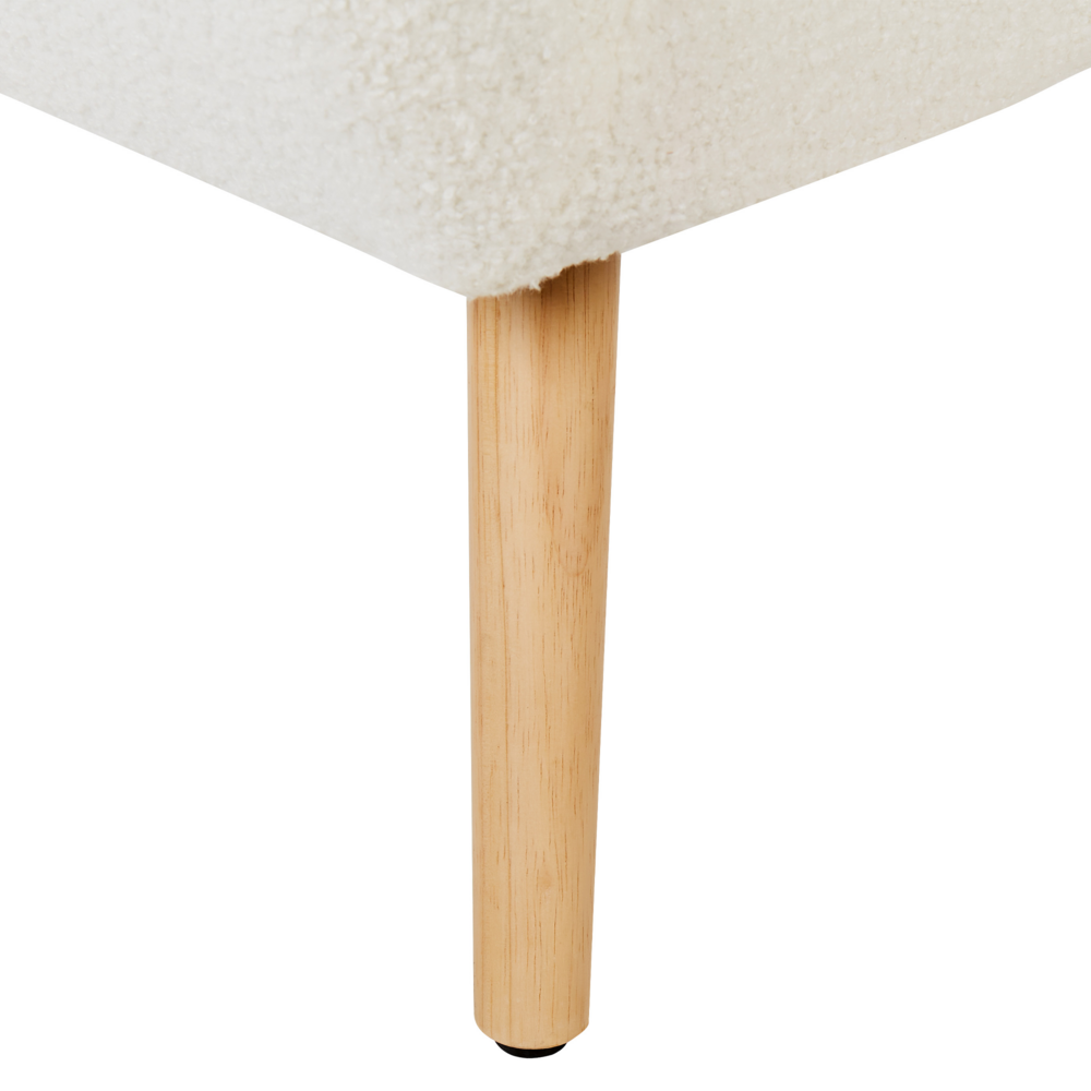 Poltrona Tessuto Boucle Bianco Imbottito Sedia Club Retrò Stile Retrò