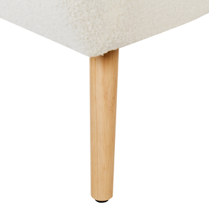 Poltrona Tessuto Boucle Bianco Imbottito Sedia Club Retrò Stile Retrò