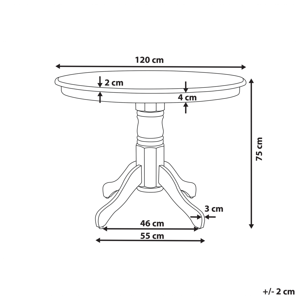 Tavolo da pranzo rotondo in legno retrò con piedistallo 100 cm bianco stile retrò vintage