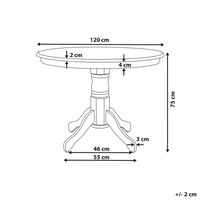 Tavolo da pranzo rotondo in legno retrò con piedistallo 100 cm bianco stile retrò vintage