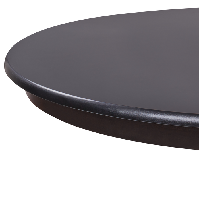 Tavolo da pranzo rotondo in legno retrò con piedistallo 100 cm nero stile retrò vintage