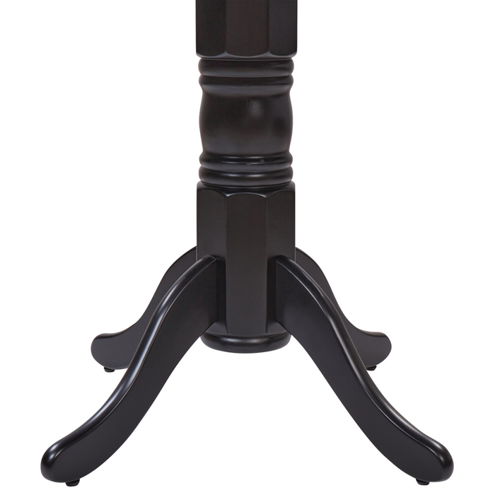 Tavolo da pranzo rotondo in legno retrò con piedistallo 100 cm nero stile retrò vintage