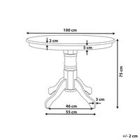 Tavolo da pranzo rotondo in legno retrò con piedistallo 100 cm nero stile retrò vintage