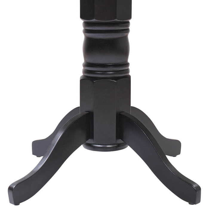 Tavolo da pranzo rotondo in legno retrò con piedistallo 120 cm nero stile retrò vintage