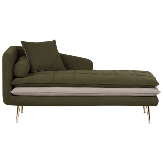 Chaise longue Verde versione sinistra Trapuntata Bottoni Spessamente Imbottiti Mobili Soggiorno versione sinistra