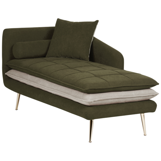 Chaise longue Verde versione sinistra Trapuntata Bottoni Spessamente Imbottiti Mobili Soggiorno versione sinistra