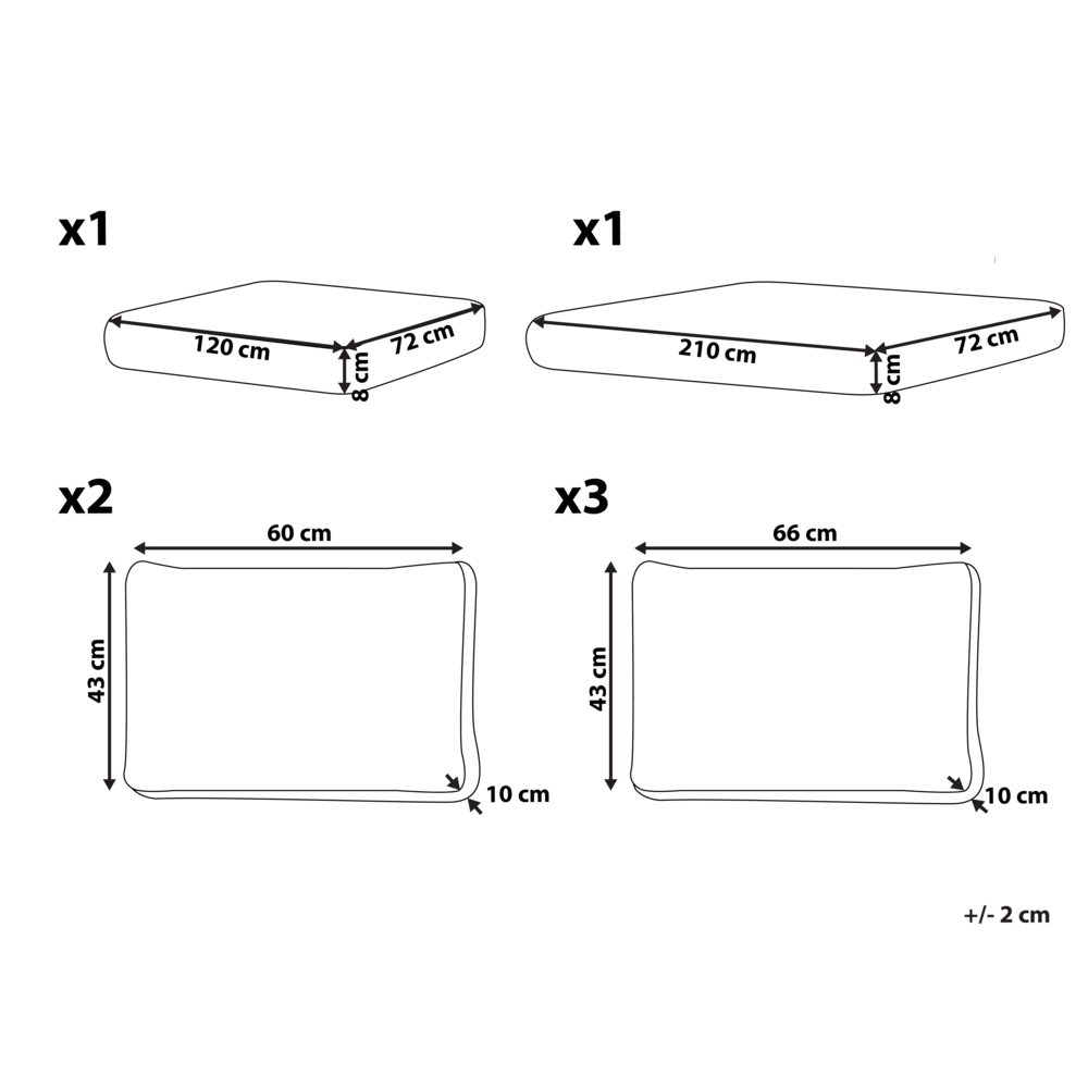 Set di copricuscini per esterni in poliestere olefinico bianco sporco resistente all'acqua Set di copricuscini extra con protezione UV e zip