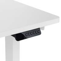 Scrivania elettrica regolabile a forma di L 160 x 59 cm Piano bianco lato sinistro stile moderno