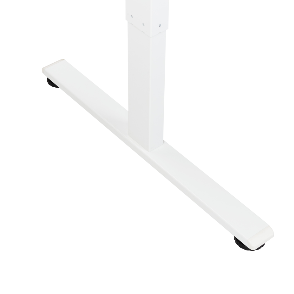 Scrivania elettrica regolabile a forma di L 160 x 59 cm Piano bianco lato sinistro stile moderno