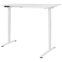 Scrivania elettrica regolabile a forma di L 160 x 59 cm Piano bianco lato destro stile moderno