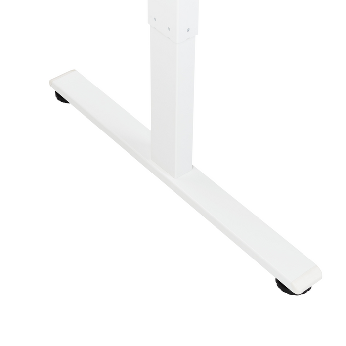 Scrivania elettrica regolabile a forma di L 160 x 59 cm Piano bianco lato destro stile moderno