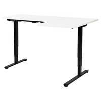 Scrivania elettrica regolabile a forma di L 160 x 59 cm Piano nero e bianco lato destro stile moderno