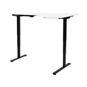 Scrivania elettrica regolabile a forma di L 160 x 59 cm Piano nero e bianco lato destro stile moderno