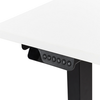 Scrivania elettrica regolabile a forma di L 160 x 59 cm Piano nero e bianco lato destro stile moderno