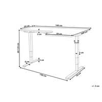 Scrivania elettrica regolabile a forma di L 160 x 59 cm Piano nero e bianco lato destro stile moderno