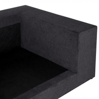 Divano 3 posti in tessuto di poliestere nero con schienale e braccioli soggiorno moderno