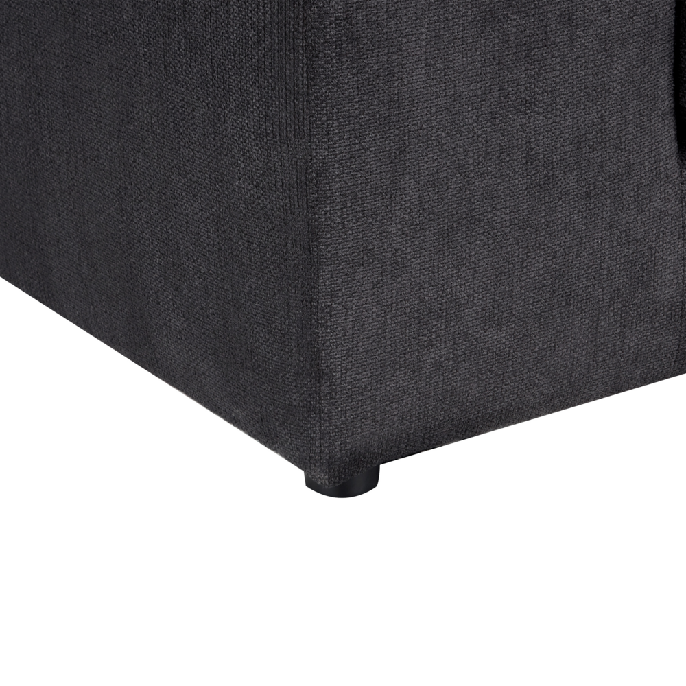 Divano 3 posti in tessuto di poliestere nero con schienale e braccioli soggiorno moderno