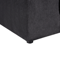 Divano 3 posti in tessuto di poliestere nero con schienale e braccioli soggiorno moderno