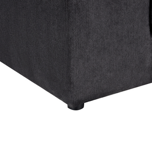 Divano 3 posti in tessuto di poliestere nero con schienale e braccioli soggiorno moderno