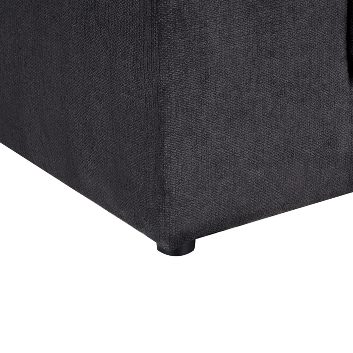 Divano 3 posti in tessuto di poliestere nero con schienale e braccioli soggiorno moderno