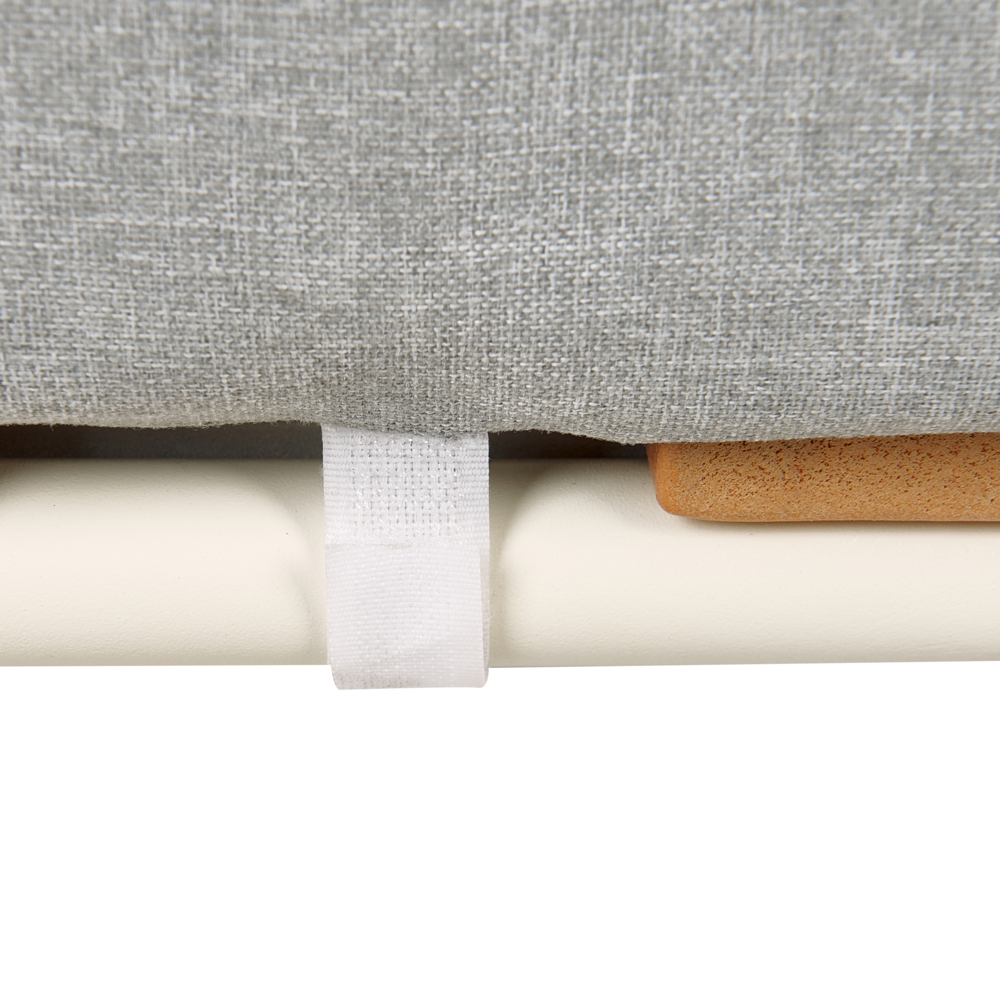 Pouf da giardino con struttura in metallo e cuscino a doghe in legno sintetico Grigio  74 x 74 cm stile elegante