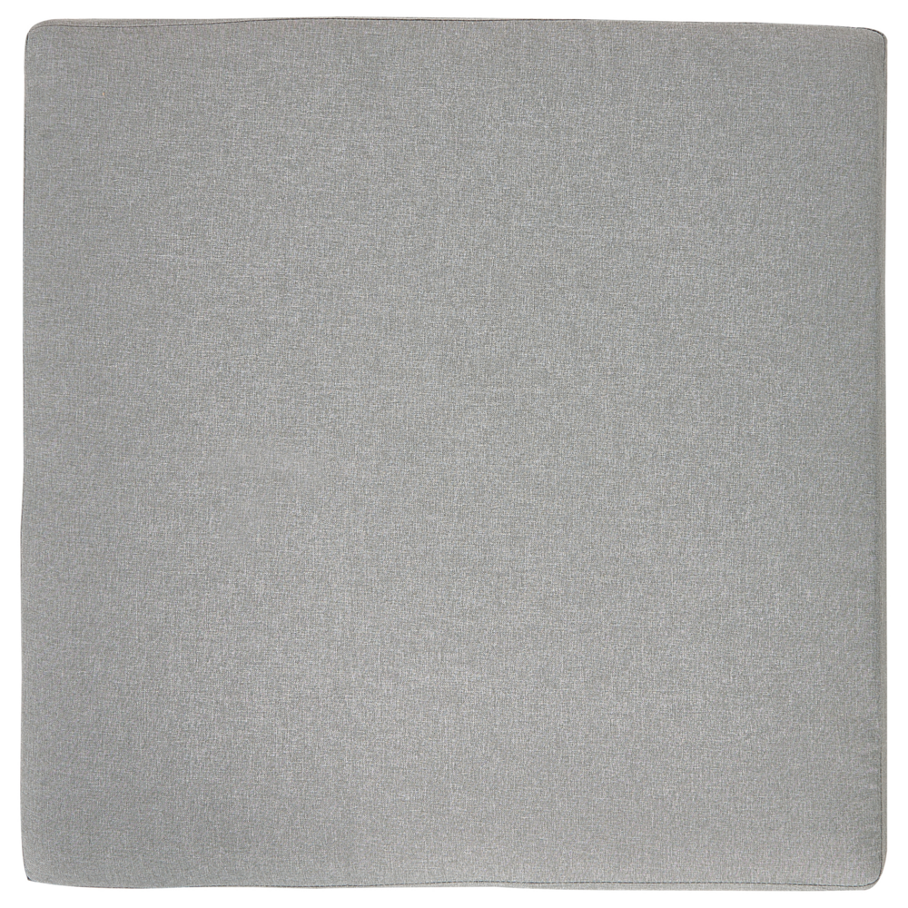 Pouf da giardino con struttura in metallo e cuscino a doghe in legno sintetico Grigio  74 x 74 cm stile elegante