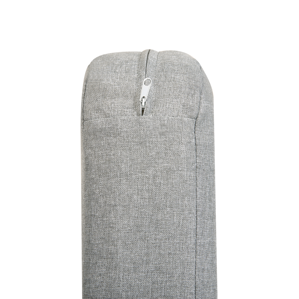 Pouf da giardino con struttura in metallo e cuscino a doghe in legno sintetico Grigio  74 x 74 cm stile elegante