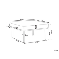 Pouf da giardino con struttura in metallo e cuscino a doghe in legno sintetico Grigio  74 x 74 cm stile elegante