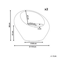 Set di 2 poltrone da giardino in rattan naturale con cuscini di seduta Beige Stile Boho per interni e per esterni