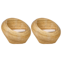 Set di 2 poltrone da giardino in rattan naturale con cuscini di seduta Beige Stile Boho per interni e per esterni