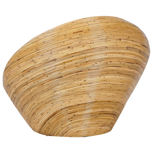 Poltrona da giardino in rattan naturale con cuscino di seduta Beige Stile Boho per interni esterni