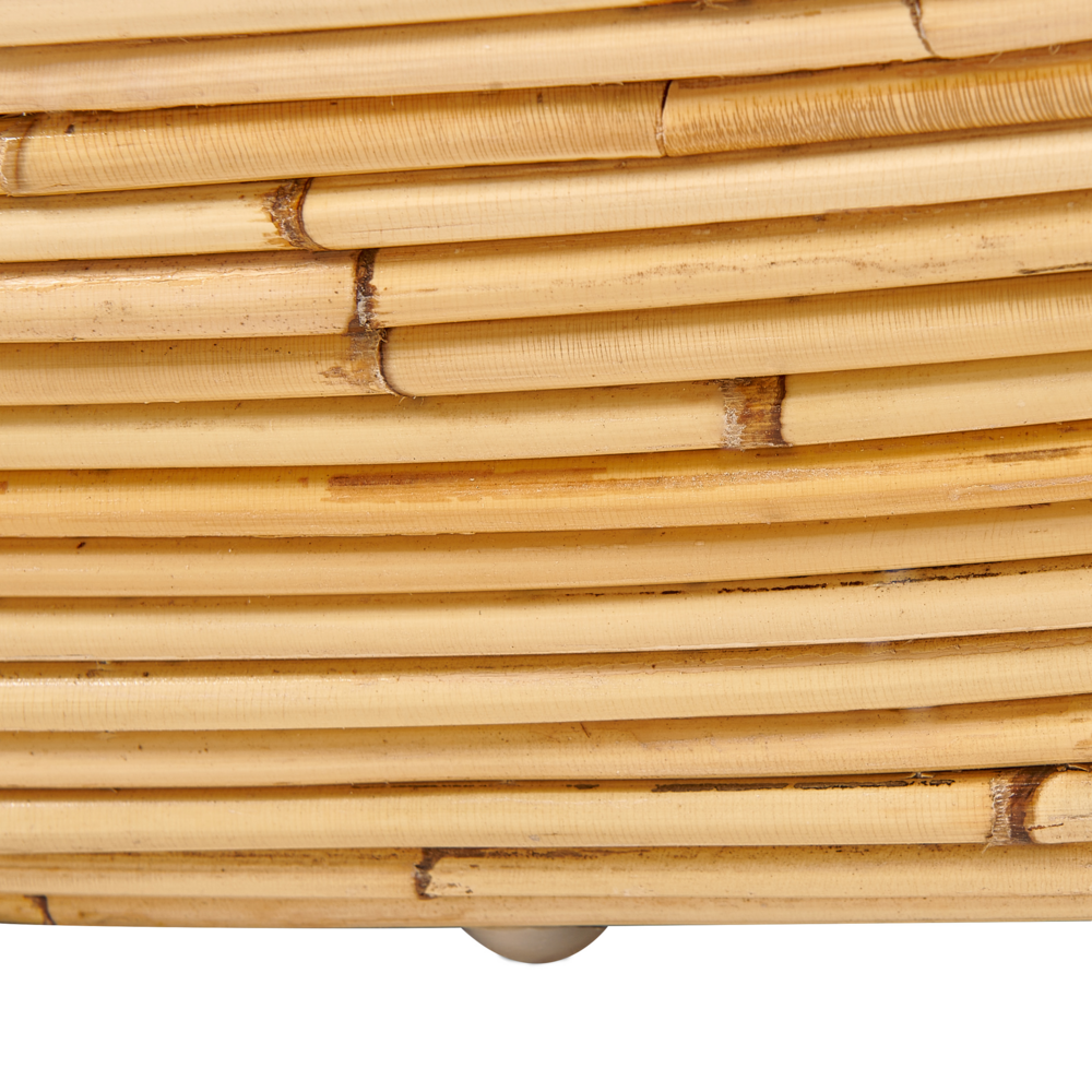 Poltrona da giardino in rattan naturale con cuscino di seduta Beige Stile Boho per interni esterni