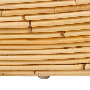 Poltrona da giardino in rattan naturale con cuscino di seduta Beige Stile Boho per interni esterni