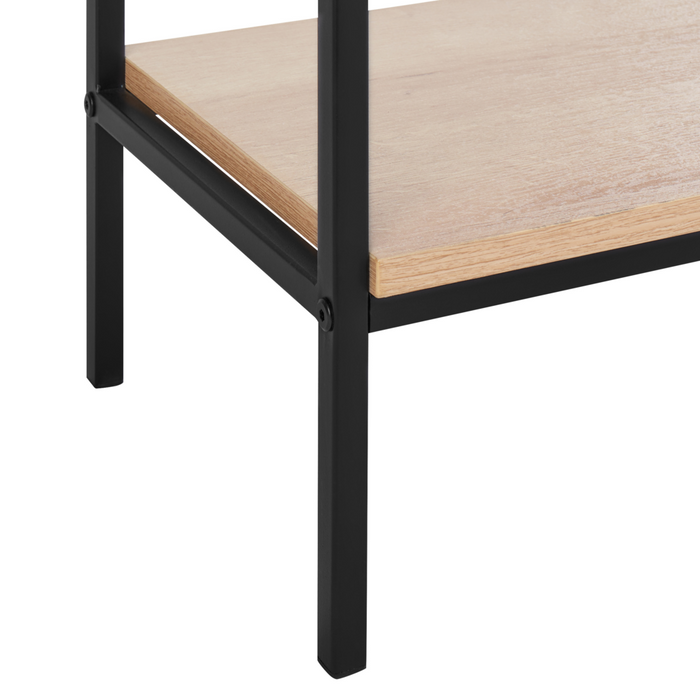 Tavolo consolle con 2 cassetti e con Scaffale in rattan legno chiaro design tradizionale