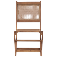 Set di 2 sedie da giardino per esterni in legno d'acacia chiaro pieghevoli stile rustico