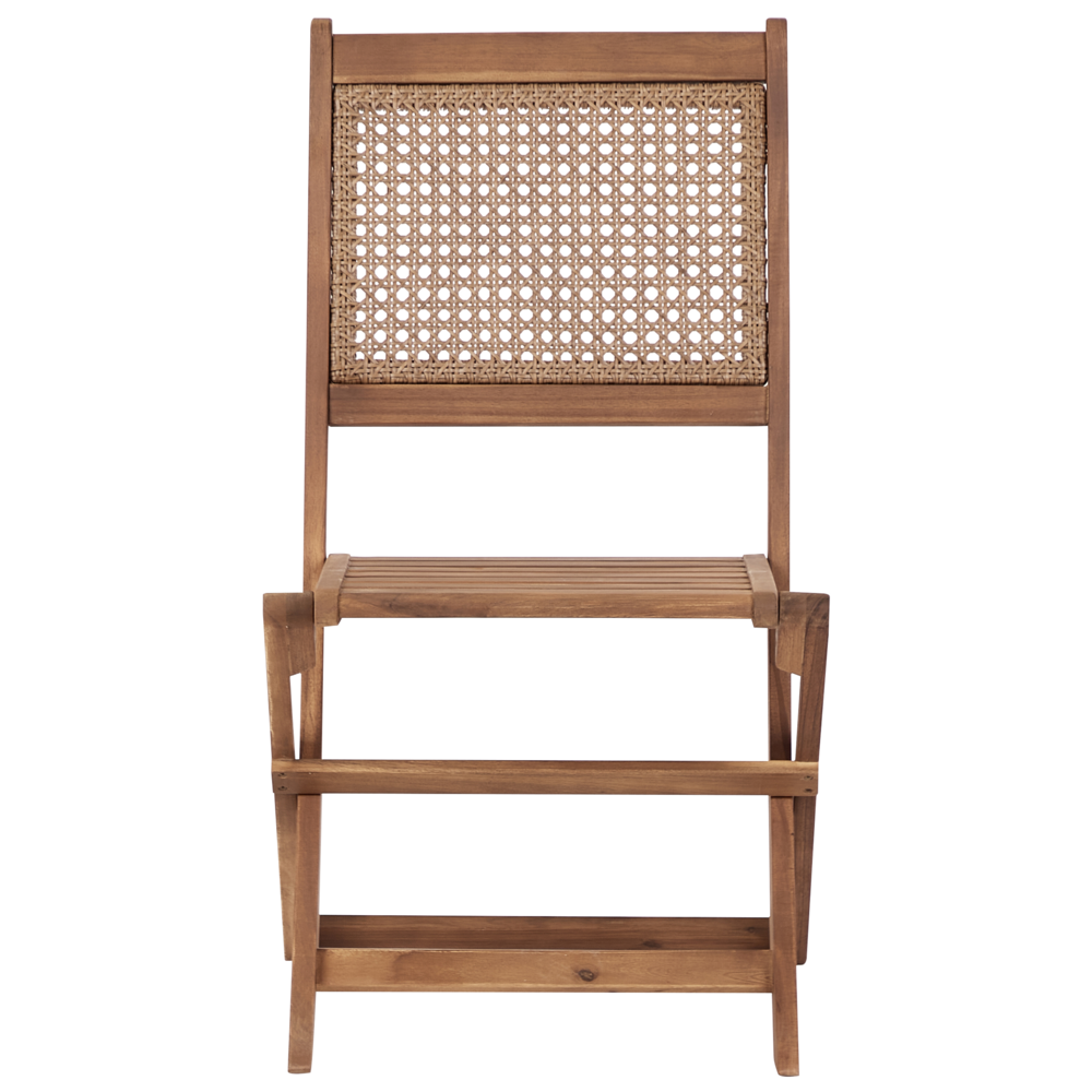 Set di 4 sedie da giardino per esterni in legno d'acacia chiaro pieghevoli stile rustico