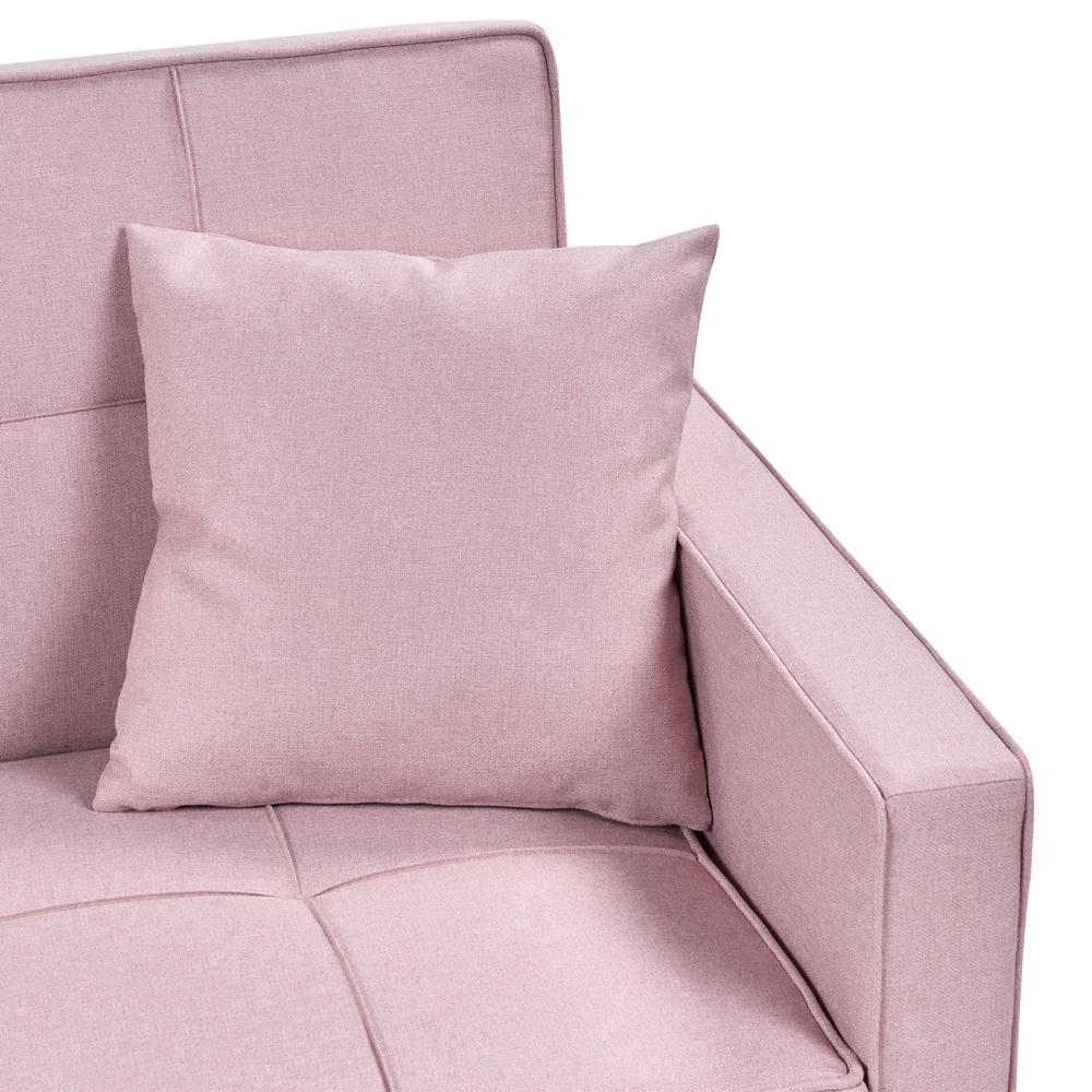 Divano letto rosa Funzione letto imbottito Cuscini extra 3 posti Camera da letto in stile moderno