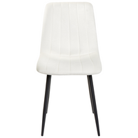 Set di 4 sedie da pranzo in velluto   bianco sporco Gambe in ferro stile moderno