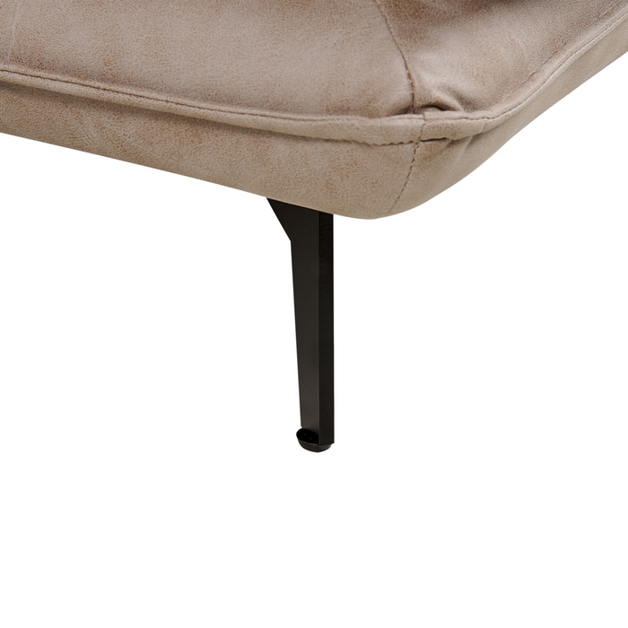 Divano angolare Marrone chiaro Rivestimento in tessuto finto scamosciato Gambe in metallo Mano destra Divano a 3 posti Schienale decorativo Cuscini da lancio Moderno