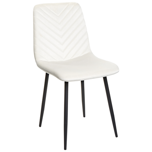 Set di 4 sedie da pranzo in velluto per la sala da pranzo gambe in ferro bianco sporco stile elegante
