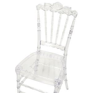 Set di 2 sedie da pranzo in plastica trasparente stile vintage banchetto