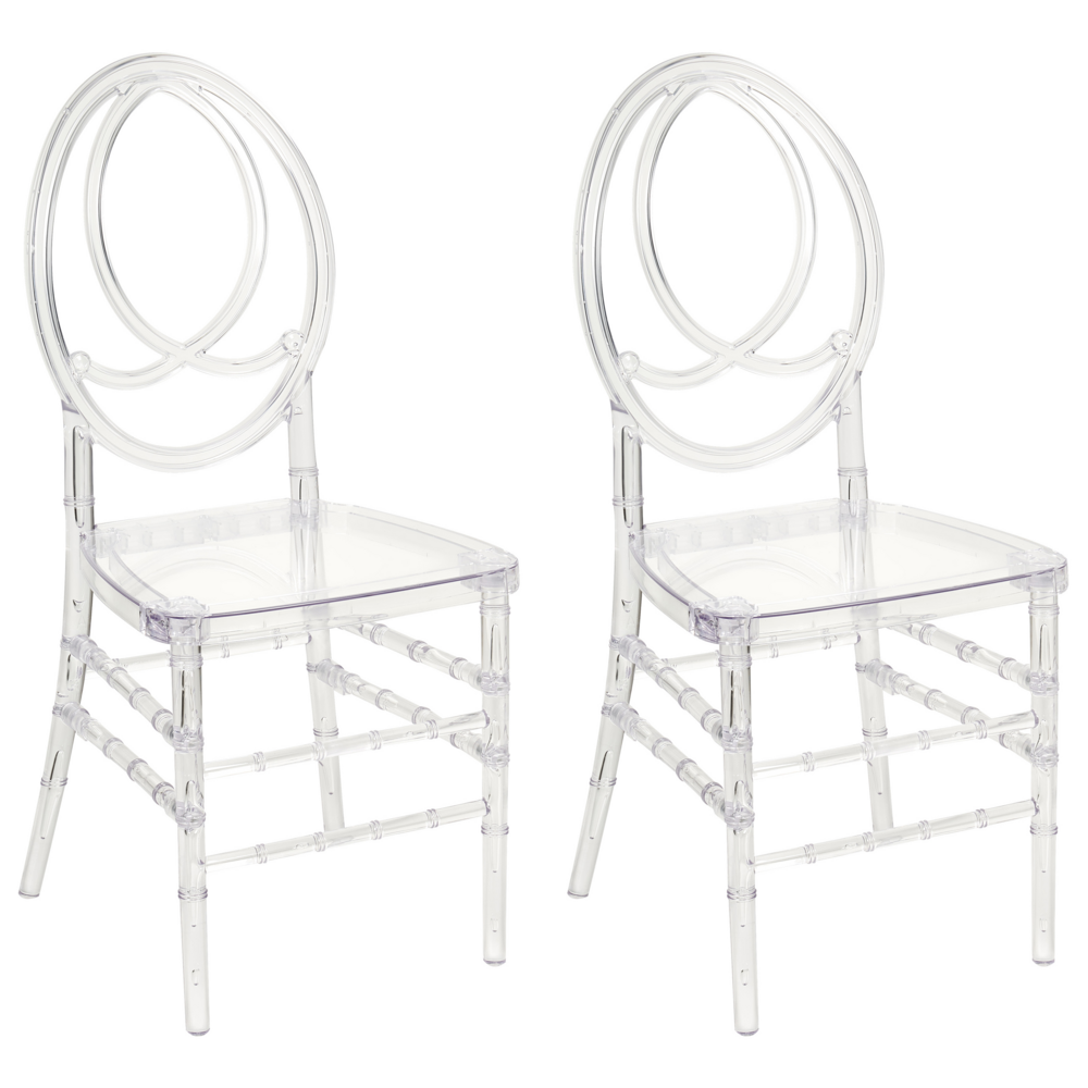 Set di 2 sedie da pranzo in plastica trasparente sala da pranzo stile moderno