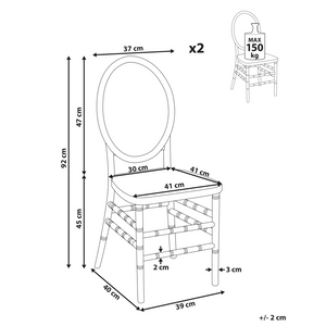 Set moderno di 2 sedie in plastica trasparente cucina soggiorno moderno