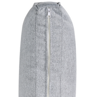 Divano in tessuto grigio 3 posti con braccioli e gambe in legno stile moderno