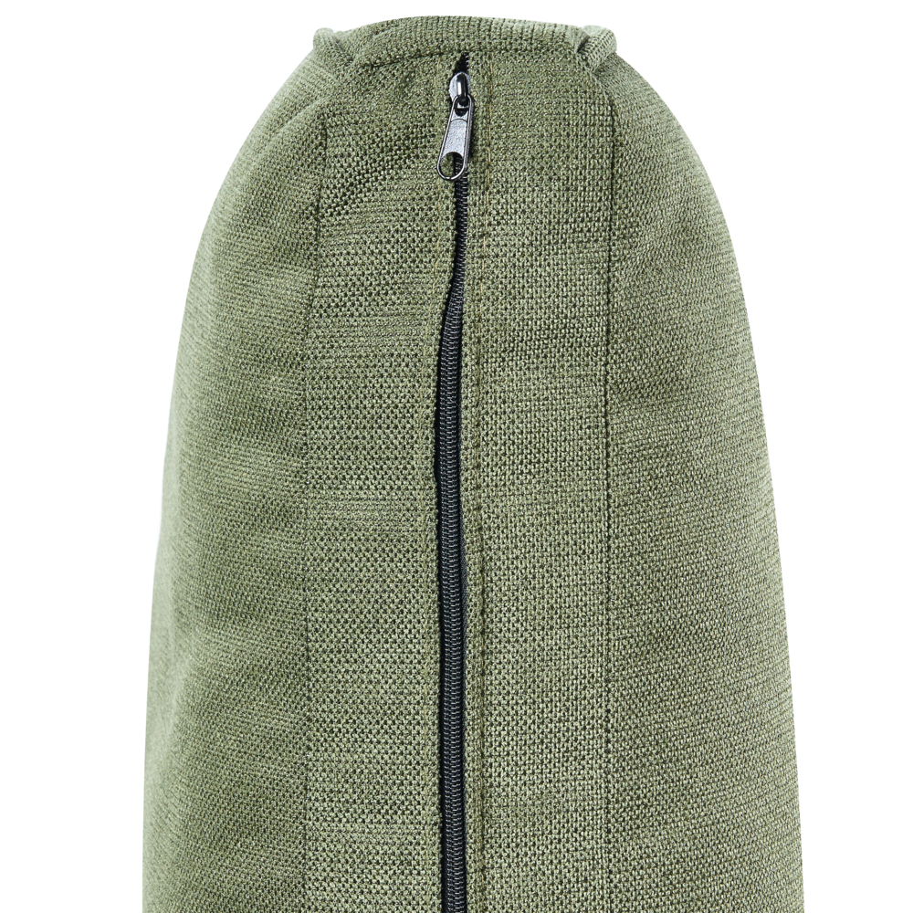 Divano in tessuto verde 3 posti con braccioli e gambe in legno stile moderno