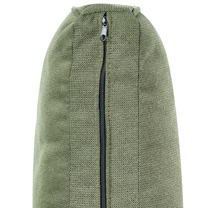 Divano in tessuto verde 3 posti con braccioli e gambe in legno stile moderno