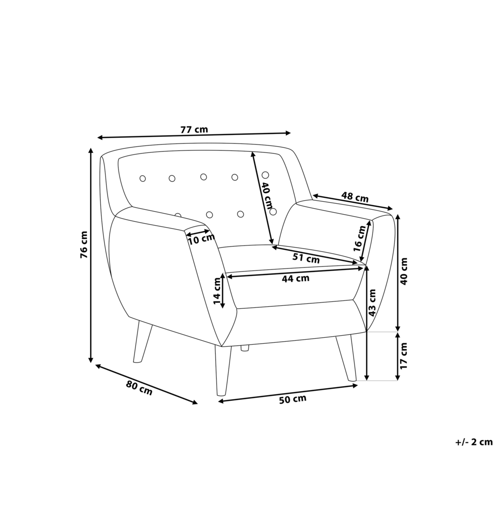 Poltrona da salotto in tessuto imbottito beige chiaro Schienale imbottito per soggiorno