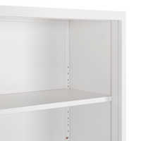 Armadietto con 2 ante e scaffale aperto con chiusura a chiave bianco ufficio di casa stile moderno